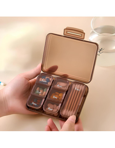 Organizador de Pastillas Portátil OGAK Negro 7 Días Impermeable