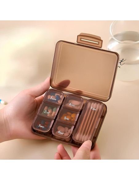 Organizador de Pastillas Portátil OGAK Negro 7 Días Impermeable