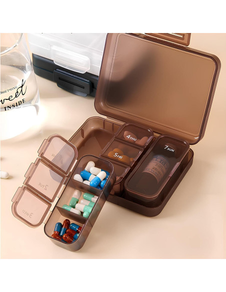 Organizador de Pastillas Portátil OGAK Negro 7 Días Impermeable