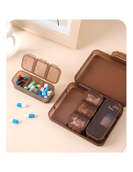 Organizador de Pastillas Portátil OGAK Negro 7 Días Impermeable