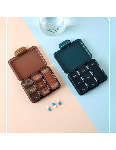 Organizador de Pastillas Portátil OGAK Negro 7 Días Impermeable