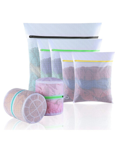 Bolsas de Lavandería GOGOODA 7 Set Malla Blanca Premium
