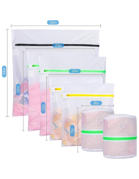 Bolsas de Lavandería GOGOODA 7 Set Malla Blanca Premium