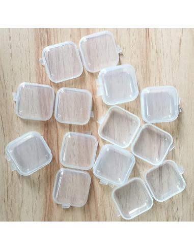 10 Cajas Plásticas Transparentes ccHuDE para Joyas 3.5x3.5cm