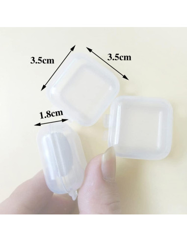 10 Cajas Plásticas Transparentes ccHuDE para Joyas 3.5x3.5cm