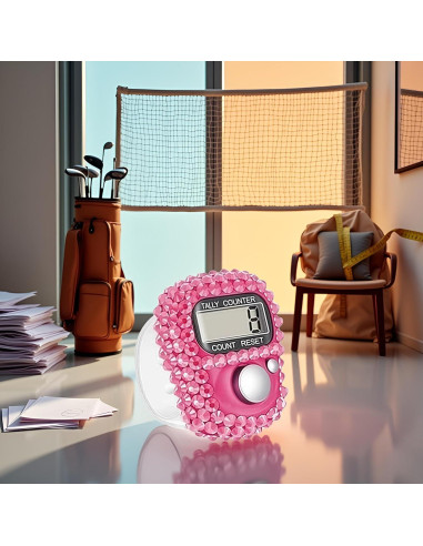 Contador Digital Portátil WLngtv Rosa con Pantalla LCD