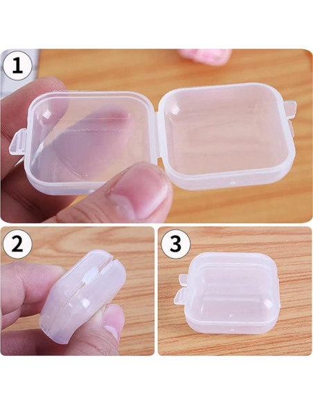 10 Cajas Plásticas Transparentes ccHuDE para Joyas 3.5x3.5cm 10 Cajas Plásticas Transparentes ccHuDE para Joyas 3.5x3.5cm
