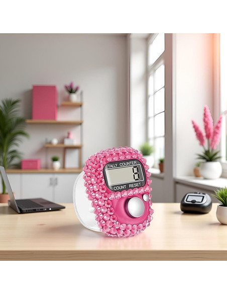 Contador Digital Portátil WLngtv Rosa con Pantalla LCD