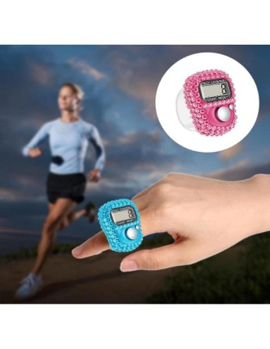 Contador Digital Portátil WLngtv Rosa con Pantalla LCD