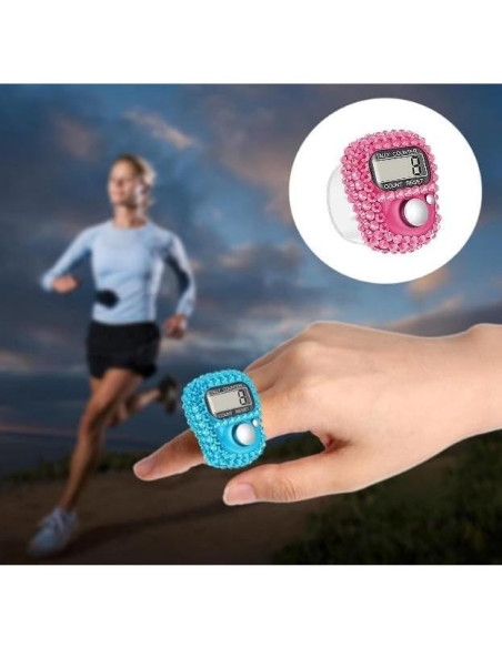 Contador Digital Portátil WLngtv Rosa con Pantalla LCD