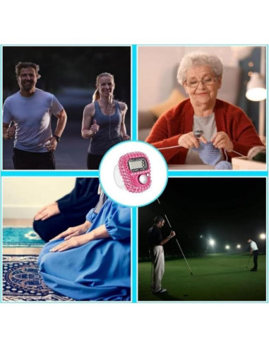 Contador Digital Portátil WLngtv Rosa con Pantalla LCD