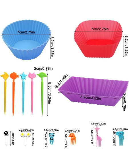 Kit de Divisores de Silicona SourceTon 70 PCS para Bento Box