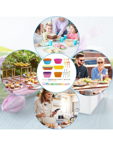 Kit de Divisores de Silicona SourceTon 70 PCS para Bento Box