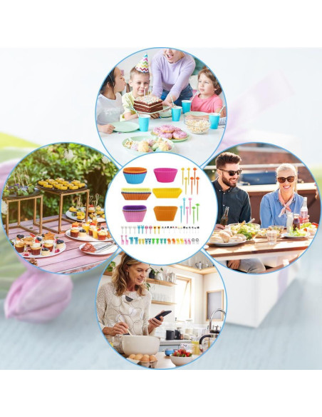 Kit de Divisores de Silicona SourceTon 70 PCS para Bento Box