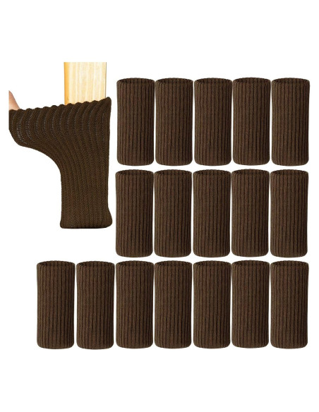 24 Calcetines para Patas de Muebles UrsoKuz Marrón Antideslizantes