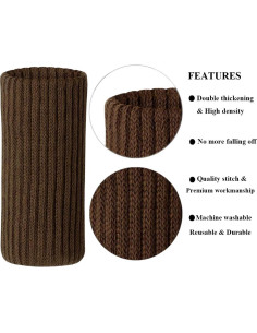 24 Calcetines para Patas de Muebles UrsoKuz Marrón Antideslizantes 2