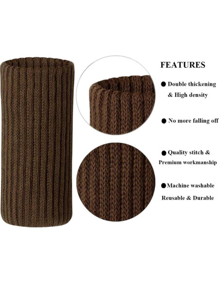 24 Calcetines para Patas de Muebles UrsoKuz Marrón Antideslizantes
