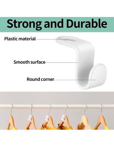 Ganchos Conectores para Perchas HexinYigjly - 50 Clips Ahorradores de Espacio