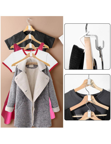 Ganchos Conectores para Perchas HexinYigjly - 50 Clips Ahorradores de Espacio