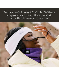 Banda Caliente para Cabeza Turtle Fur Negra - Doble Capa, Unisex 2