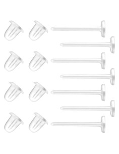 Pendientes Transparentes KMEOSCH 400Pcs 20G para Oídos Sensibles