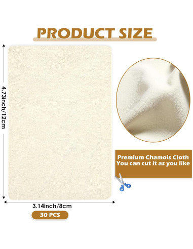 Paños de Chamois MAPVOLUT 30 Pcs 8.13x12 cm Suaves