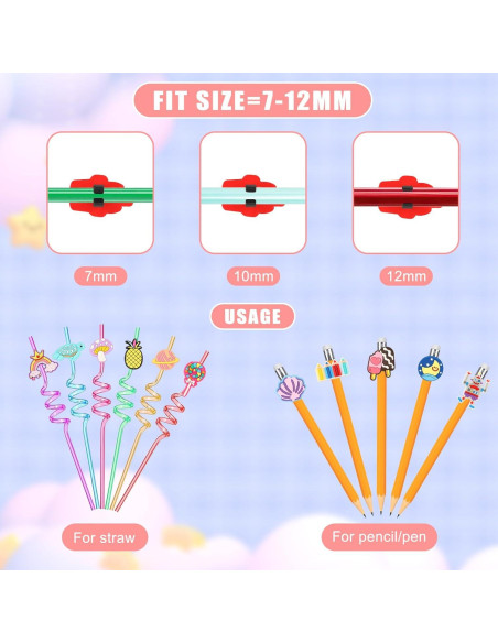 120 Decoraciones para Punta de Lápiz HIKIMA Multicolor