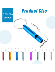 200 Silbatos de Emergencia Aluminio JJUNW para Camping y Deportes 2