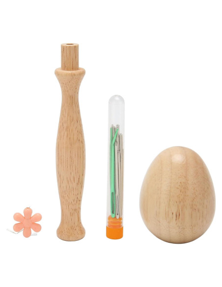 Kit de Agujas de Remendar Pssopp con Mango Curvado de Madera