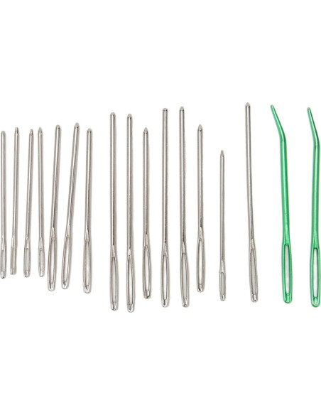 Kit de Agujas de Remendar Pssopp con Mango Curvado de Madera