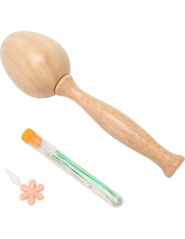 Kit de Agujas de Remendar Pssopp con Mango Curvado de Madera