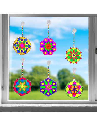 Kit de Manualidades Suncatcher Mandala AUEKIV 30 Piezas