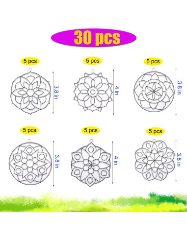 Kit de Manualidades Suncatcher Mandala AUEKIV 30 Piezas