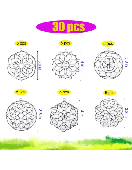 Kit de Manualidades Suncatcher Mandala AUEKIV 30 Piezas Kit de Manualidades Suncatcher Mandala AUEKIV 30 Piezas
