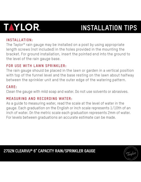 Medidor de Lluvia ClearVu Taylor 15.24 cm Transparente