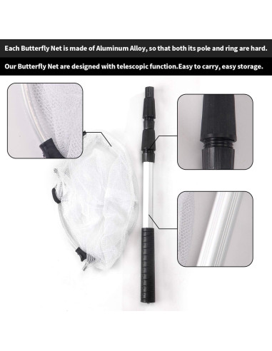 Set de 2 Redes Telescópicas Rngeo para Mariposas y Pesca
