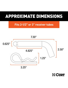 Pasador de Remolque CURT 21507 HD 5/8" para Enganches 3" 2