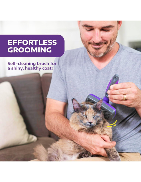 Cepillo Autolimpiante Hertzko para Perros y Gatos - 25.8x14.9cm