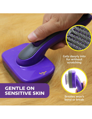 Cepillo Autolimpiante Hertzko para Perros y Gatos - 25.8x14.9cm