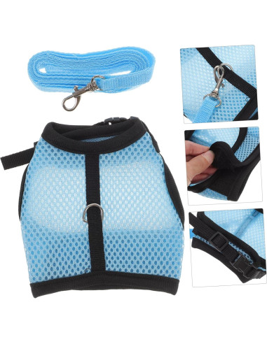 Conjunto de Arnés y Correa para Cobayas FOMIYES Azul 2 Pcs