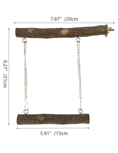 Columpio para Aves Meprotal 20x21 cm Madera Natural