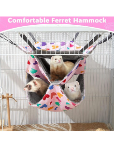 Hamaca para Hurones Glittme 3 Capas Suave y Lavable 2