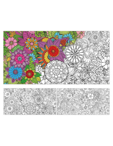 Paquete de 2 Pósters Gigantes para Colorear Mandala ZOIIWA 127x76 cm