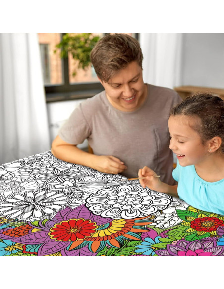 Paquete de 2 Pósters Gigantes para Colorear Mandala ZOIIWA 127x76 cm