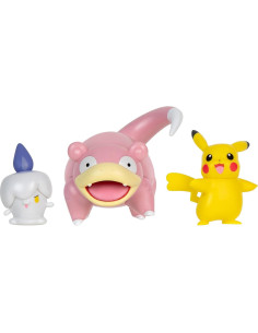 Conjunto de Figuras de Batalla Pokemon Jazwares 3PK - Pikachu, Litwick, Slowpoke 2