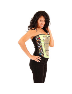 Corset sin tirantes TMNT Lentejuelas Verde/Dorado S/M 2
