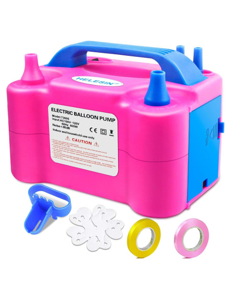 Bomba de Aire Eléctrica HELESIN 600W Doble Boquilla Rojo Rosa