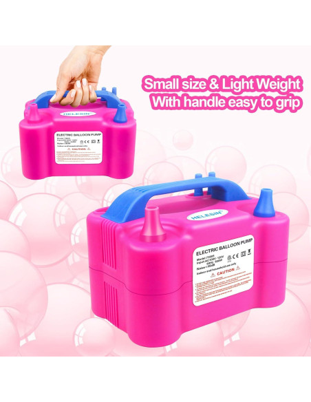 Bomba de Aire Eléctrica HELESIN 600W Doble Boquilla Rojo Rosa