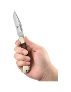 Cuchillo Plegable SENBON 10.2cm Acero Inoxidable Madera 2