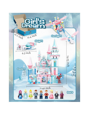 Conjunto de Construcción Castillo Congelado Sluban 1314 Piezas